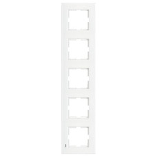 Рамка пятерная вертикальная VIKO Karre белая 90960224