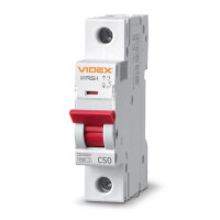 Автоматический выключатель VIDEX RS4 1п 50А 4,5кА С RESIST (VF-RS4-AV1C50)