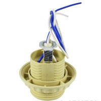 Патрон Е27 пластиковая резьба с кольцом и проводами