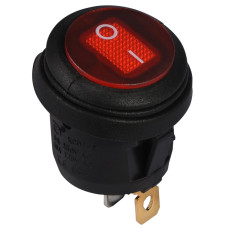 Переключатель АСКО-УКРЕМ KCD1-5-101WN R/B 1-клавишный круглый защищенный красный с подсветкой A0140040074