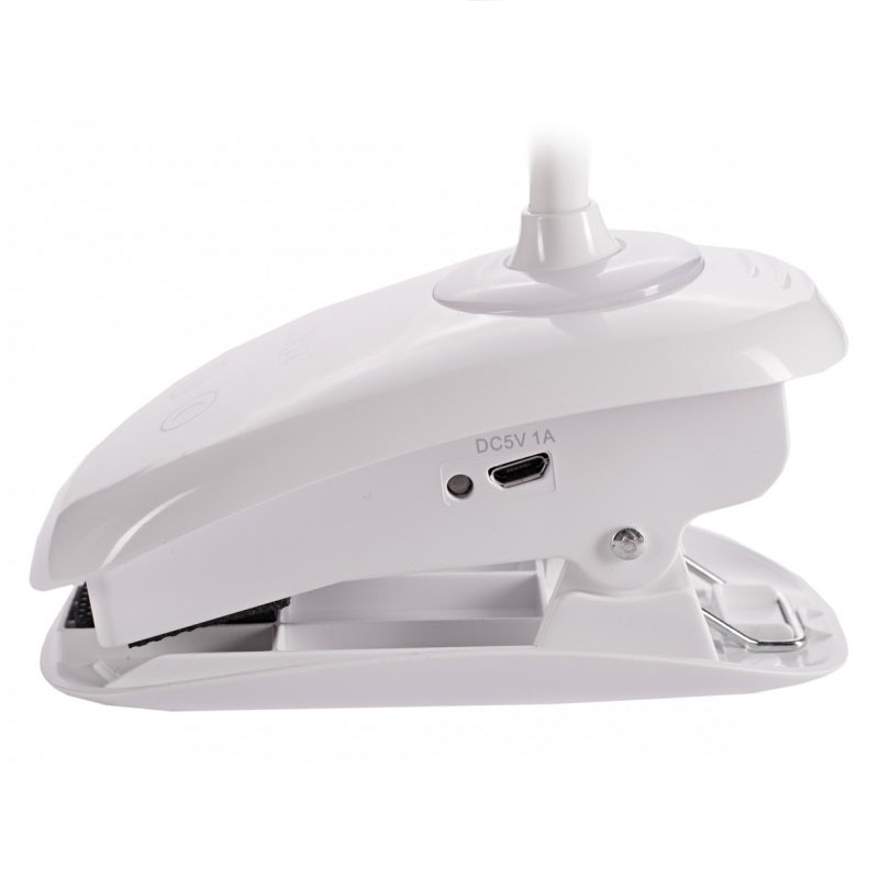 Настольный LED светильник прищепка LUXEL TLС-04W 6w белый + ночник +USB