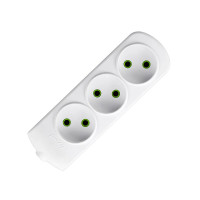 Колодка LEZARD 3 входа без заземления белая Letitia 721-0300-303