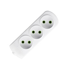 Колодка LEZARD 3 входа без заземления белая Letitia 721-0300-303