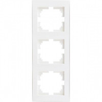 Рамка тройная вертикальная с боковой вставкой LEZARD Rain белая 703-0202-153