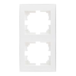 Рамка двойная вертикальная с боковой вставкой LEZARD Rain белая 703-0202-152