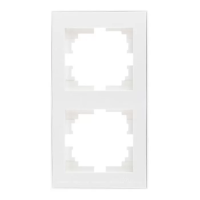 Рамка двойная вертикальная с боковой вставкой LEZARD Rain белая 703-0202-152