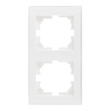 Рамка двойная вертикальная с боковой вставкой LEZARD Rain белая 703-0202-152