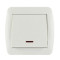 Выключатель накладной одноклавишный с подсветкой LEZARD Demet белый IP20 711-0200-111