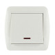 Выключатель накладной одноклавишный с подсветкой LEZARD Demet белый IP20 711-0200-111