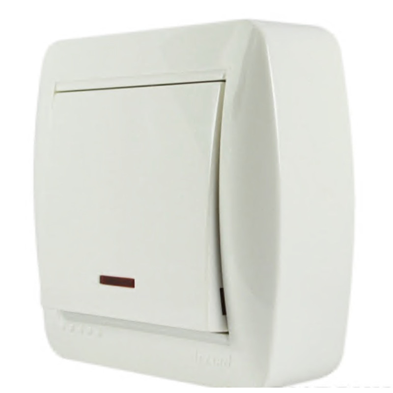 Вимикач накладний одноклавішний з підсвіткою LEZARD Demet білий IP20 711-0200-111