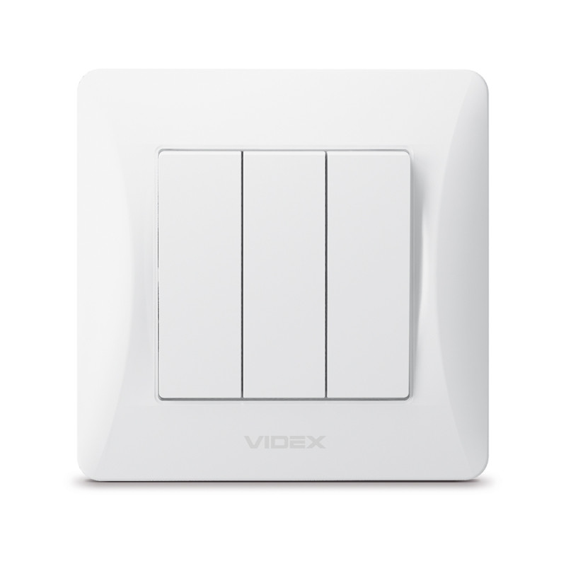 Вимикач триклавішний VIDEX BINERA білий VF-BNSW3-W