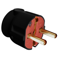 Вилка штепсельная LXL 325BLP из заземлением угловая черная