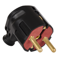 Вилка штепсельная LXL  2230BLP из заземлением угловая черная 