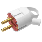 Вилка штепсельная LXL 317WHP из заземлением и ушком белая