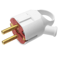 Вилка штепсельная LXL 317WHP из заземлением и ушком белая