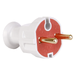 Вилка штепсельная LXL 126WHP без заземления прямая белая