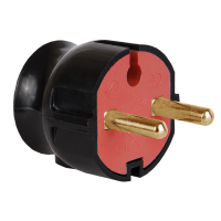 Вилка штепсельная LXL 125BLP без заземления кутовая черная