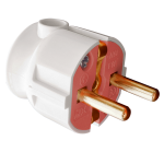 Вилка штепсельная LXL 325WHP из заземлением угловая белая