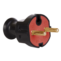 Вилка штепсельная LXL 126BLP без заземления прямая черная