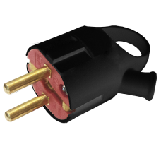 Вилка штепсельная LXL 317BLP из заземлением и ушком черная