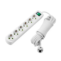 Удлинитель LEZARD 6 входов 5м с заземлением и выключателем Letitia 721-0605-602