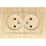 Розетка двухместная б/з LEZARD Mira дуб отбеленный 701-5252-128В