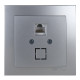 Розетка одинарная компьютерная с модулем NILSON Touran Серебро 24131044