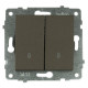 Выключатель проходной двухклавишный OVIVO Grano мокко (600-000219-211)