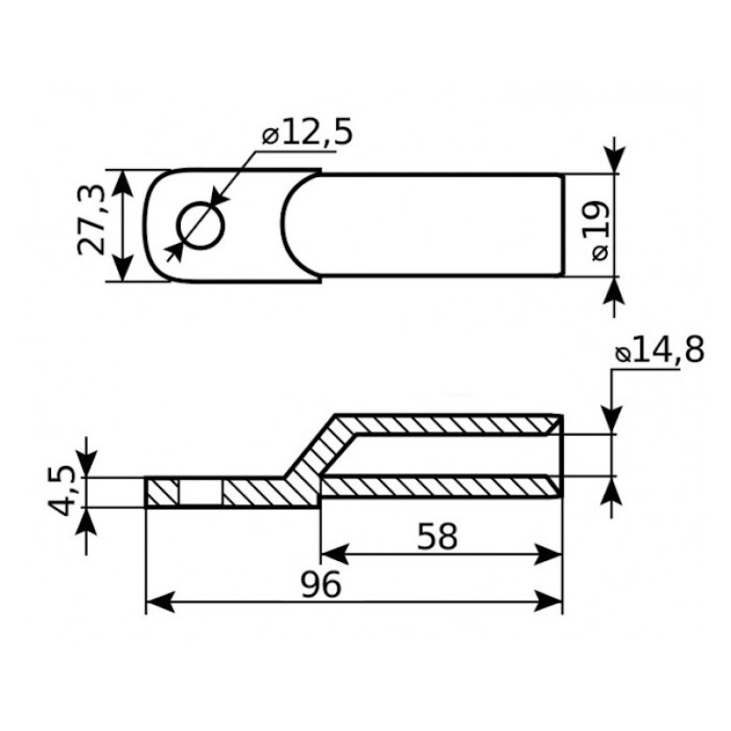 Наконечник кабельный медный луженый АСКО-УКРЕМ DT-120 под опрессовку A0060070008