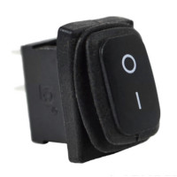 Переключатель АСКО-УКРЕМ KCD1-2-101W B/B 1-клавишный с защитой черный A0140040057