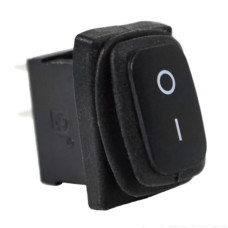 Перемикач АСКО-УКРЕМ KCD1-2-101W B/B 1-клавішний із захистом чорний A0140040057