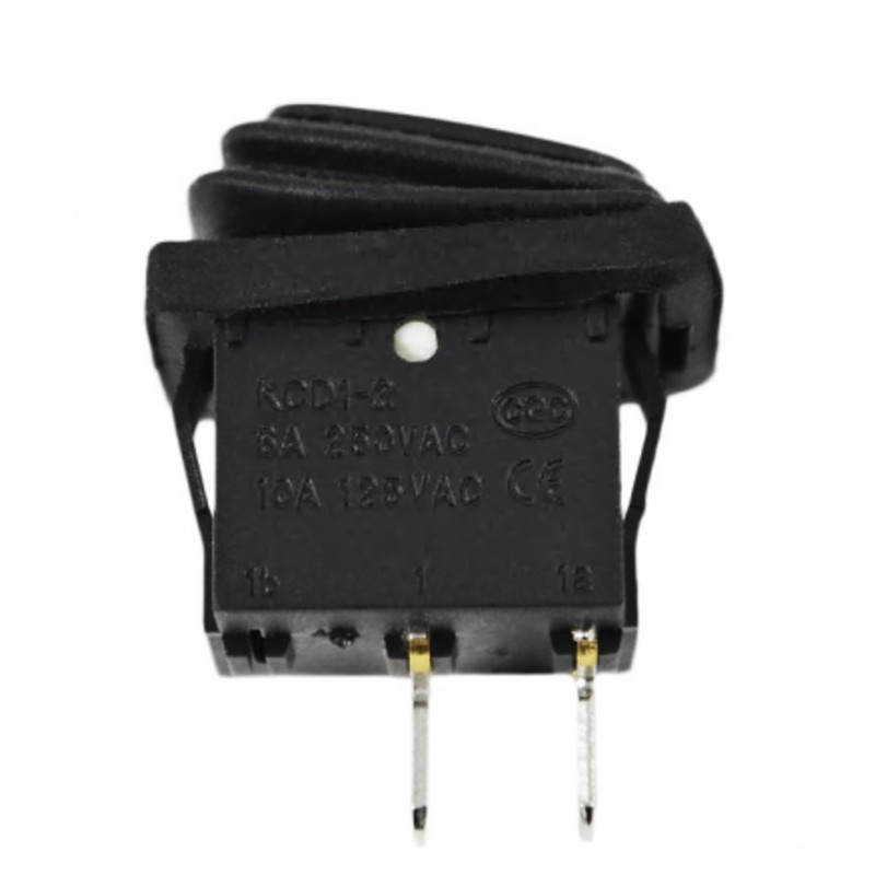 Переключатель АСКО-УКРЕМ KCD1-2-101W B/B 1-клавишный с защитой черный A0140040057