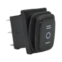 Переключатель АСКО-УКРЕМ  KCD1-2-103W B/B 1-клавишный перекидной с защитой чорный A0140040058