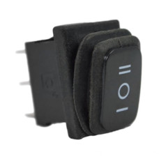 Переключатель АСКО-УКРЕМ  KCD1-2-103W B/B 1-клавишный перекидной с защитой чорный A0140040058