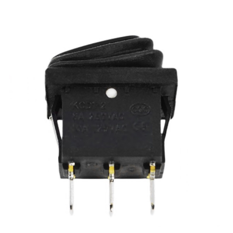 Переключатель АСКО-УКРЕМ  KCD1-2-103W B/B 1-клавишный перекидной с защитой чорный A0140040058