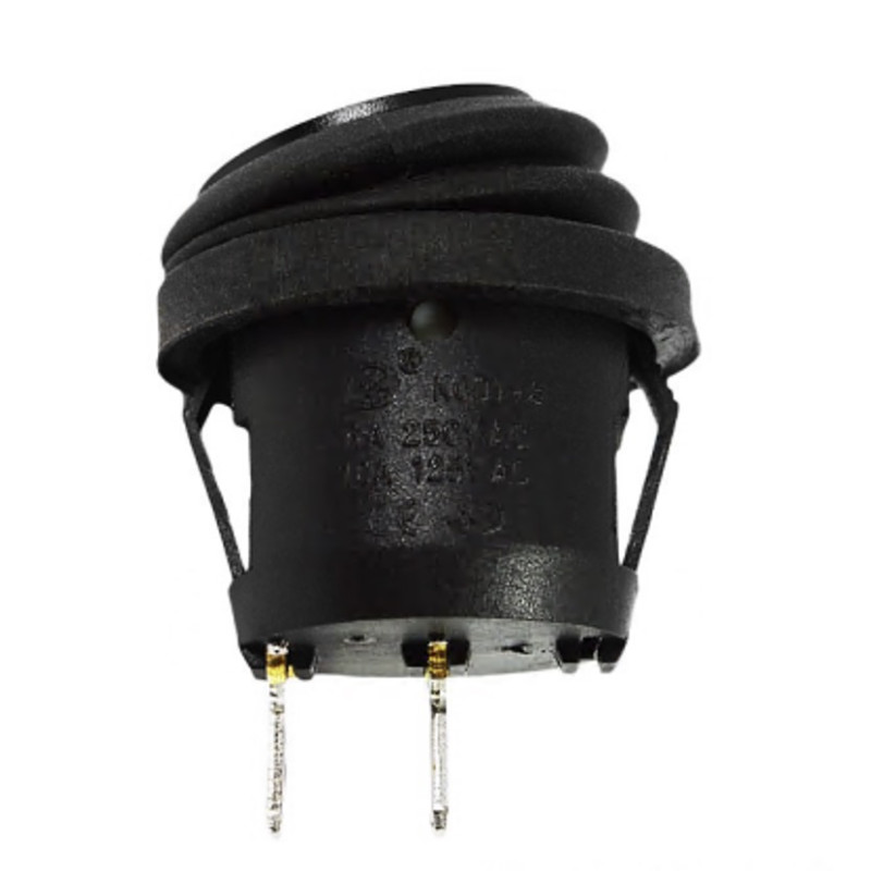 Переключатель АСКО-УКРЕМ KCD1-5-101W B/B 1-клавишный круглый с защитой черный A0140040073