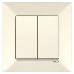 Вимикач двоклавішний VIKO Meridian крем 90970202-WH