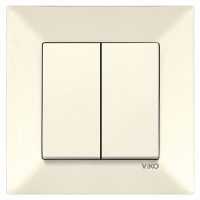 Выключатель двухклавишный VIKO Meridian крем 90970202-WH