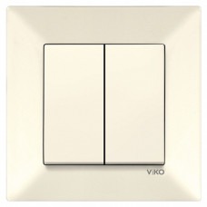 Выключатель двухклавишный VIKO Meridian крем 90970202-WH