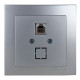Розетка телефонная NILSON Touran Серебро 24131040