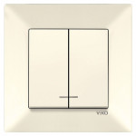 Выключатель двухклавишный с подсветкой VIKO Meridian крем 90970250-WH