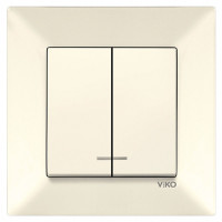 Выключатель двухклавишный с подсветкой VIKO Meridian крем 90970250-WH