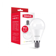 Лампа светодиодная Maxus 1-LED-751 G45 7W 3000K E14 шар