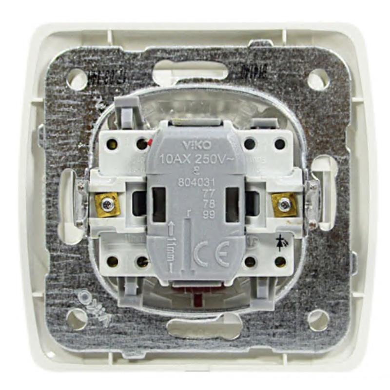 Вимикач одноклавішний з підсвіткою VIKO Carmen білий 90561019