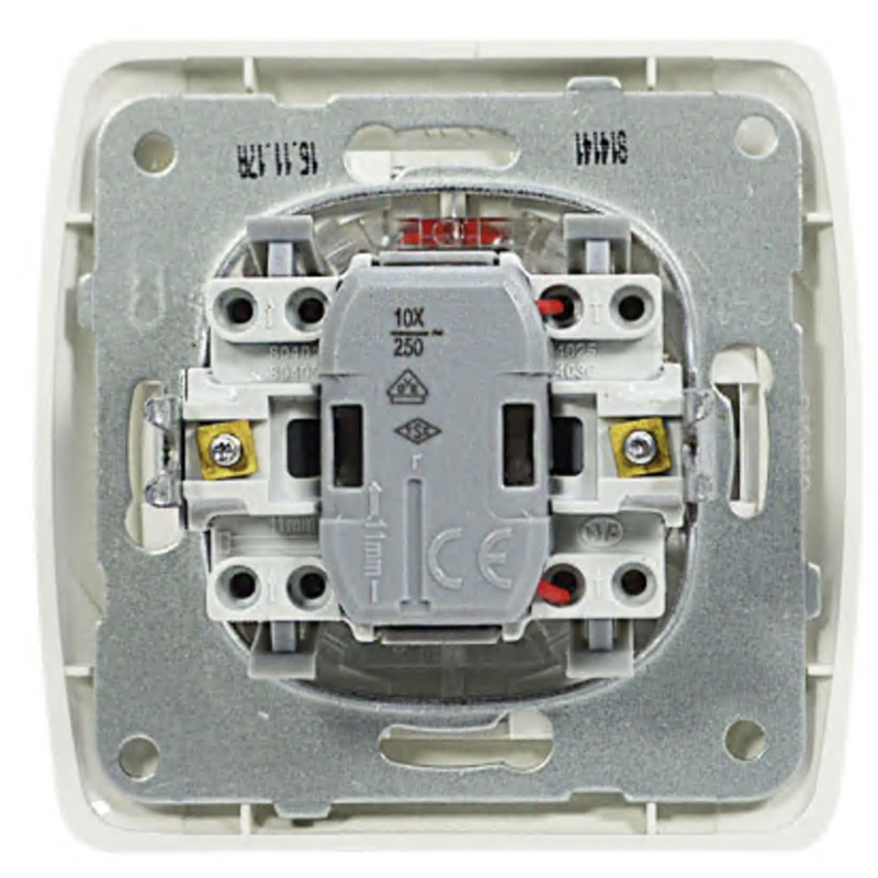 Вимикач двоклавішний з підсвіткою VIKO Carmen білий 90561050