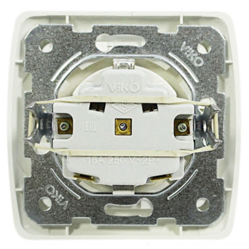 Розетка одинарная с/з VIKO Carmen белая 90561008
