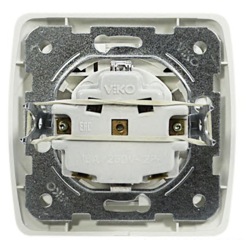 Розетка одинарна з/з та кришкою VIKO Carmen біла 90561012