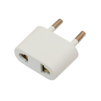 Переходник с китайской вилки плоский LUXEL 1036 белый