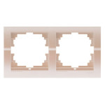 Рамка двойная горизонтальная без вставки LEZARD Deriy жемчужно-белый 702-3000-147