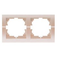 Рамка двойная горизонтальная без вставки LEZARD Deriy жемчужно-белый 702-3000-147